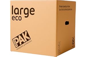 StorePAK Eco Archive Storage Moving Boxes with Handles (Pack of 7) - 64 Litres - 100% Recyclable - H 40.5 x W 40.5 x D 40.5cm - LARGE