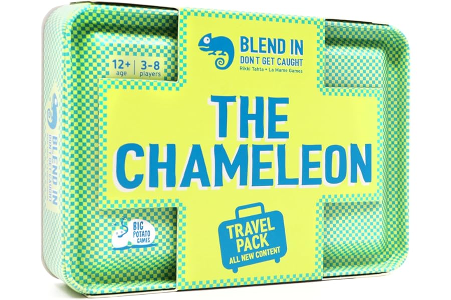 Big Potato Chameleon Travel: The Award-Winning Spot-the-Imposter Game in a Travel Friendly Tin with 20 new topics