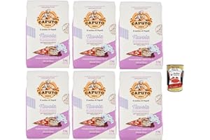 ITALIAN GOURMET E.R. Farine Caputo Nuvola Type 0, La farine parfaite pour une pâte légère et aérée, 100% naturel, 6x 1kg + Italian Gourtmet polpa 400g