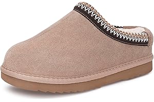 DOKELA Pantofole Bambini Inverno Pelle Scamosciata Caldo Fodera in Feltro Pelle Vera Slipper Ragazzo Ragazza Antiscivolo Impermeabile Stivali da Neve