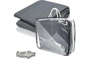 Jiubiaz Alfombra para toldo para Tienda de campaña, Transpirable, Antideslizante, Lavable, con 12 Agujeros, 13 estacas y Bolsa de Transporte, Diferentes tamaños (Gris y Azul)