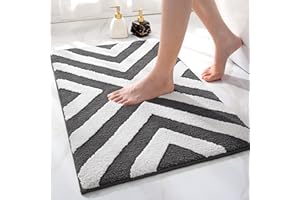 DEXI Alfombra Baño Antideslizante,Alfombrilla de Baño Absorbente,Alfombra de Baño Microfibras Suaves,Alfombras de Ducha Lavable a Máquina (40 x 60 cm,Gris Oscuro)