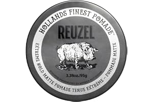 REUZEL Extreme Hold Matte Pomade for All Hair Types 95g | Strongest All Day Hold with Matte Finish. Water Soluble Styling and Flake Free. Easy to Wash Out.