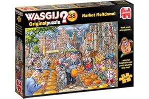 Jumbo, Wasgij, Original 38 -Market Meltdown, Jigsaw Puzzles for Adults, 1000 Piece