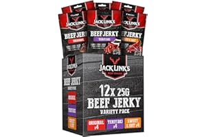 JACK LINK'S Jack Links Beef Jerky Mixed Case Variety Pack, x4 Sweet and Hot, x4 Teriyaki, x4 Original, Perfect Post Gym Meat Snack
