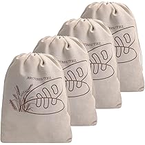 SGERUFZ 2 Pcs Sacs à Pain En Lin Pour Boîte à Pain Maison Non Blanchis Réutilisables Grand Stockage Naturel Pour Pain Artisanal Baguette 16 * 64cm & 31 * 39cm