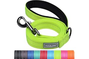 VIVAGLORY Smycz dla Psa, Smycz Treningowa z Wygodnym Wyściełanym Uchwytom, Mocna Odblaskowa Smycz dla Bezpieczeństwa Średnich i Dużych Psów
