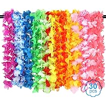 SET 12 COLLANE HAWAIANE COLLANA DI FIORI HAWAIANA FESTE SPIAGGIA