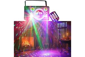 LITE WORLD 4 Eyes 120 Patterns Stage Lights, DJ Strobe Disco Ball Party Lights for Wedding Events Christmas Halloween Bar Karaoke Home Birthday Parties Sound Activated