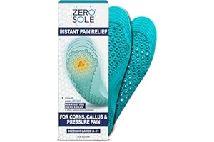 ZeroSole Customisable Orthotic Insoles for Targeted Foot Pain Relief | UK Podiatrist-Designed, Hex-Cell Technology for Corns, Calluses, Metatarsalgia & Plantar Fasciitis (Medium - Large | UK 8-11)