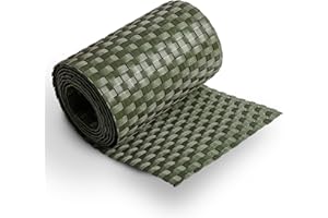 MAKA CHANGE YOUR LIFE QUALITY MAKA Striscia in Polyrattan Frangivista 100%, 255 cm x h 19 cm, Rotolo Rete Ombreggiante finto Rattan, Telo Ombreggiante Esterno Resistente per Balcone, Terrazzo, Recinzione, PE (Verde)