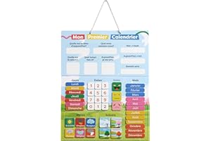 chuckle - Calendrier Magnétique pour Enfants avec Saisons, Dates Et Météo (en Français) - 40x32 cm - Outil d'apprentissage Ludique pour Enfants De 4 À 10 Ans