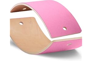 valuents Balance Board aus Holz für Kinder – 82x30cm – Balancierbrett – Montessori Wippe mit Filz Unterseite +Plus: Hilfsseil & Anti-Rutsch Sticker