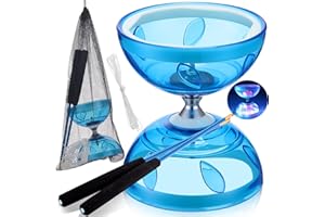 NEOVSUNY diabolo led diabolo kugellager diabolo set diabolo set diabolo im dunkeln leuchtend diabolo 4 lichtfarben für kinder erwachsene anfänger profi freilauf zirkus spielzeug für