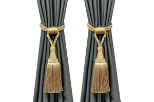 Fenghuangwu gardinbindningar handgjord elegant gardin knytband med tofs för hem kontor dekor 2-pack
