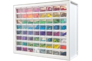 IRIS USA stapelbarer Aufbewahrungsschrank mit 64 Schubladen, 49,5 cm B x 17,8 cm T x 39,5 cm H, Weiß – Kleiner Ziegel-Organizer, Mehrzwecktruhe, Sammelalbum, Kunst, Hobby, mehrere Fächer