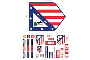 LICENSED DECOR Pegatina de pared de vinilo con licencia del Atlético de Madrid - Paquete de pegatinas del escudo del club - 120 x 100 cm