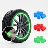 Vios Store Karanlıkta Parlayan Fosforlu Sibop Kapağı Seti, Evrensel Araba Motosiklet Bisiklet Uyumlu Su Ge&ccedil;irmez Neon Lastik 