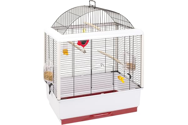 Cage pour Canaris et Autres Petits Oiseaux Exotiques PALLADIO 3, Toit Panoramique, livrée avec Accessoires