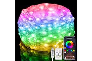 ‎ELECTIGHT 10M Lichterkette mit Farbwechsel,[99+ Modi] 100LEDs Wasserdicht RGB Smart IC Lichtschlauch USB Plug in, mit Timer, Sync Musik, Fernbedienung/App Steuerung, für Weihnachten, Hochzeit, Haus, Party Deko