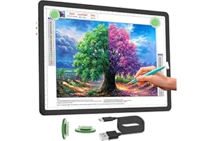 Phylosal Wiederaufladbare A4 LED Lichtpad für Diamantmalerei, ultradünne magnetische Tracing Light Box zum Zeichnen, Diamond Art Light Board mit Seitentaste, Superheller Leuchttisch zum Skizzieren