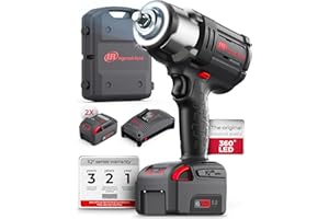 Ingersoll-Rand W7172-K22B-EU Impact Wrench, 3/4 Inch 20V Cordless Impact Wrench, 2X BL2022 Li-Ion Batteries 5.0 Ah + Charger Kit (UK Plug) in Case