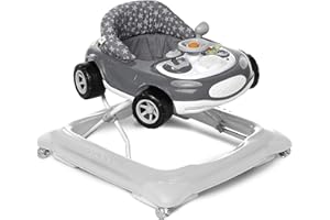 JANÉ JanÈ Auto Sport Girello, 6 mesi fino a 12 kg, , Sedile Regolabile in Altezza, Vassoio Multiattività, Adatto per Parquet, Ruote Silenziose