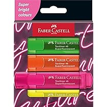 Faber-Castell Textliner Highlighters - 48 Pack Refillable Highlighters In 4 Colors