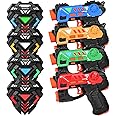KIZJORYA Laser Tag Guns Set of 4, Laser Tag for Boys Age 8-12 with 4 Infrared Vests & 4 Laser Guns, Multi Players Sports & Outdoor Play Toys, Outside Activity Backyard Games for Kids Girls Family