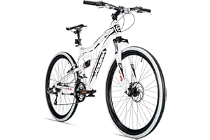‎BERGSTEIGER Bergsteiger Kodiak 24 Zoll, 26 Zoll, 29 Zoll Mountainbike, Scheibenbremse, 21 Gang-Schaltung, Vollfederung, Fully MTB für Jungen, Mädchen, Damen & Herren