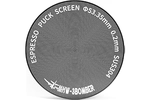 MHW-3BOMBER 53.35mm Espresso Puck Screen, 0.2mm Ultra-Thin Titanium Coated Reusable Coffee Filter, Compatible with 54mm Portafilter Baskets, Durable Metal Espresso Accessory, FG5641-OS