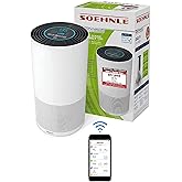 Soehnle Airfresh Clean Connect 500 Luftreiniger Allergiker, Luftfilter 99,5% von Staub Pollen Gerüche Keime, CADR 300m³/h bis