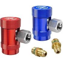 Ensemble D'Adaptateurs à Coupleurs Rapides Haute/Basse Pression Pour Climatisation Auto R1234YF/R134A - 3