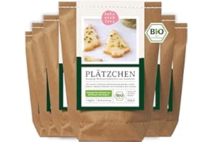 BAKE WITH LOVE Plätzchen Bio Backmischung | Weihnachtsplätzchen Kekse mit Zuckerguss zum Ausstechen | veganes Weihnachtsgebäck (6er Pack)