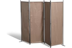 GRASEKAMP Qualität seit 1972 - Biombo de 4 Piezas, Panel de separación, protección Visual, Separador para balcón, Color marrón Pardo