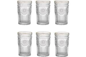 TRESV Set de 6 Vasos de Cristal Agua y Bebidas Alcohólicas,Vasos de Transparentes Cristal de 350 ml,Aptos para lavavajillas (Set de 6 Vasos de350 ml Transparente)