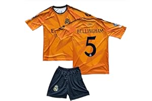 Qycksouth Bjude Real Madrid #5 dziecięca koszulka piłkarska, z krótkim rękawem, koszulka dla dzieci, limitowana edycja, koszulka dla dzieci, edycja limitowana, w zestawie z szortami (4-13 lat)