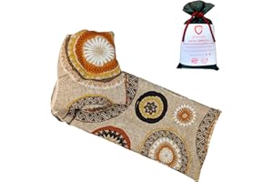 GZCOMMODITIES Saco Semillas Microondas Cervical Térmico de Semillas y Lavanda - 47x15cm - Bolsa Cojín con Aroma Calor y Frío Multiusos Saquito Pies Calienta Camas y Lumbar (Mandala Naranja)