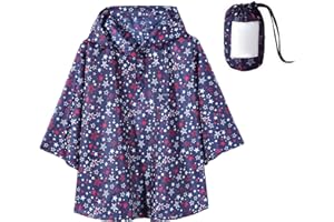 Gaga city Bambini Impermeabile Giacca da Pioggia Poncho da Pioggia Bambina Incappucciato Riutilizzabile Cappotto di Pioggia Bello come Materiale e ha la Sua Sacca 1-12 anni