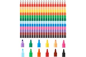 NETONDA 18 Stück Wachsmalstifte 12 -Farben-in-1 Stapelbare Buntstifte Kinder Regenbogen Stifte Kinder Mitgebsel Malstift Buntstift Ideal zum Schulanfang Kindergeburtstag Gastgeschenke Partygeschenke