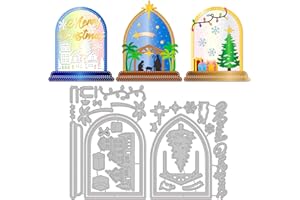 GLOBLELAND Natività Metallo Fustelle Natale Finestra Francobolli Muore Natività Taglio Muore Taglio Stencil per Fai Da Te Scrapbooking Carte Metallo Fustellatura per Album