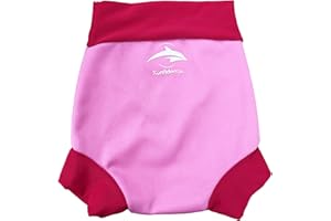 Konfidence Splashy Nappy – Reusable Eco-Friendly Swim Nappy Cover Made Using Recycled Plastics (3–36mths) Leak Proof Design - Machine Washable (Pink/Rubine, 6-9 Months)