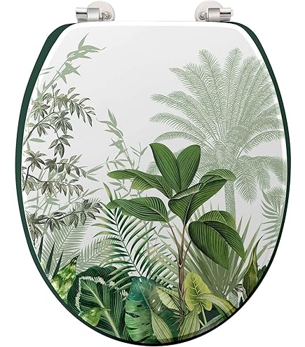 Abattant WC En MDF Uni Avec Frein De Chute - Couleur Sauge - Dimensions 37 X 45,5 Cm - Marque Douceur D'Intérieur