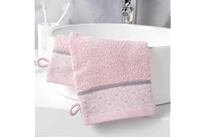 1001KDO POUR LA MAISON Lot de 2 Gants de Toilette Art-Chic Beline Rose