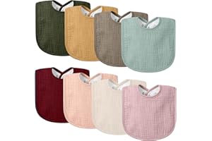 VOMARHUG Musselin Lätzchen Baby,Super Weiche Baumwolle Halstuch Baby,Sabber Lätzchen für Säugling Kleinkinder,8 Stück