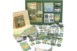 Aromoty Large Aesthetic Scrapbook Journaling Kit,Vintage Oil Painting b6 Notebook Scrapbooking Supplies,Art Stickers for Junk Bullet Journals,Daily Planner DIY Craft Decor Gifts for Teen Girl Women