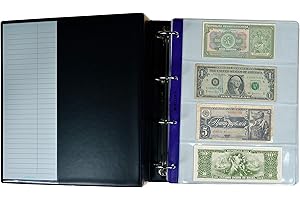 PELLER'S Album de Collection XL, 35 Billets de Banque et chèques: 15 Pochettes de 219 mm x 100 mm et 20 Pochettes 219 mm x 75 mm, 10 Feuilles et diviseurs.