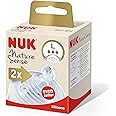 NUK Nature Sense Silicone Teat, BPA Transparent, Large, Pack of 2, Clear