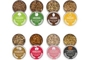 HELINING Wood Chips for Cocktail Smoker, 8 Flavors Smoking Wood Chips, Natural Wooden Chips for Whiskey, Smoked Drinks and BBQ