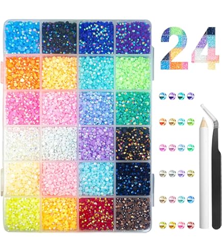 Gemengde 10-kleuren grootte 30 Bedazzler Ronde Strass Studs vult meer dan 450 STKS